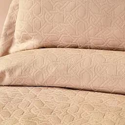 Покривало з наволочками Karaca Home - Back To Basic pudra 230x240 євро - мініатюра 2