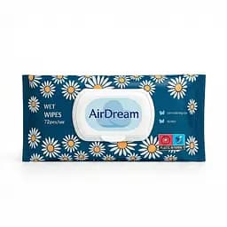 Вологі серветки універсальні Air Dream 72 шт. Серветки з клапаном для всієї родини - мініатюра 1