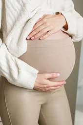 Демісезонні шкіряні лосини для вагітних Koln M (44) Lullababe Бежевий - мініатюра 7