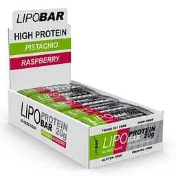 Батончик Lipobar Protein Bar БЛОК, 20*50 грамм Фисташка-малина 000313954