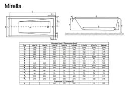 Ванна акрилова Radaway Mirella 159x69 + ніжки (WA1-48-160x070) - мініатюра 2
