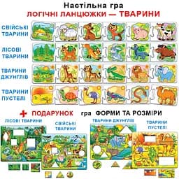 Дитяча розвиваюча гра "Логічні ланцюжки. Тварини" 86058 укр. мовою - мініатюра 3