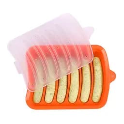 Форма для запікання випічки силіконова домашніх хот-догів, сосисок, ковбасок, кебаба кебабниця Жовтогарячий, Kitchen Master Помаранчевий 85364