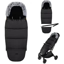 Зимовий конверт MoMi Sleeping bag 2 в 1 black чорний