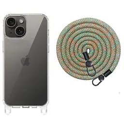 Чохол Epik TPU Transparent with Straps для Apple iPhone 15, 6.1 Green/Red