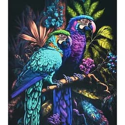 Алмазная мозаика Strateg ПРЕМИУМ Попугаи на ветке размером 40х50 см (SK88216)