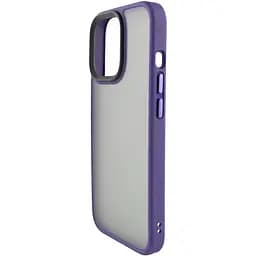 TPU+PC чохол Metal Buttons для Apple iPhone 12 Pro Max 6.7" Темно-фіолетовий, TPU+PC