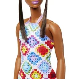 Лялька Barbie Модниця в сукні з візерунком у ромб, 30 см (HJT06) - мініатюра 5