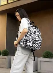 Жіночий рюкзак Sambag Active тканевий з принтом "zebra" 40 х 33 х 14 см (11811146)