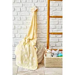 Дитяче покривало піке Karaca Home - Baby star sari жовтий 80x120 - мініатюра 2