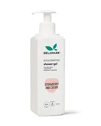 Гель для душу з ароматом полуниці та вершків De La Mark 400 мл