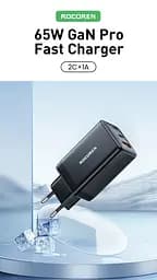 Зарядний пристрій адаптер блок Rocoren 65 W G651A2CK GaN Pro Fast Charger - мініатюра 2