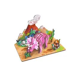 Дерев'яний пазл 3D "Triceratops" Bambi 68046W 34 деталі