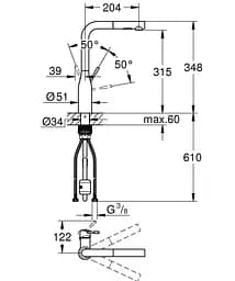 Змішувач для кухні Grohe Essence 30504KF0 Чорний матовий - мініатюра 2