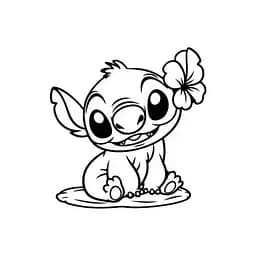 Картина-трафарет для розфарбовування піском "Звірятко з квіткою" Т-а4267 А4