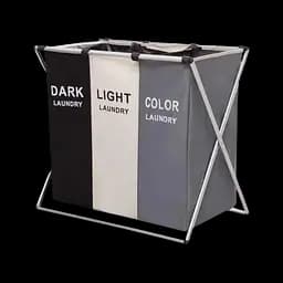 Розкладний кошик для білизни на 3 відсіки Laundry Basket