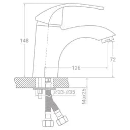 Змішувач для раковини TAU SD-2A143C (9804000) - мініатюра 2