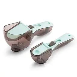 Регульовані мірні ложки пластикові набір із 2 шт. різних розмірів (30 та 130 мл) з макс. виміром до 300 г, Kitchen Master 86286