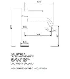 Змішувач для умивальника Imex Monza PVD графіт BDM039-1BGM, Графит - мініатюра 4