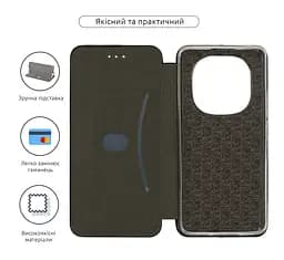 Чехол-книжка для Xiaomi Redmi Note 14 Pro 5G/Note 14 Pro+ 5G Poco X7 5G, G-Case, черный, кожаный чехол-книжка из экокожи (PU) и TPU, с магнитом, с подставкой и вместительным кардхолдером, противоударный, защита всего корпуса, ArmorStandart (ARM79792) - мініатюра 3
