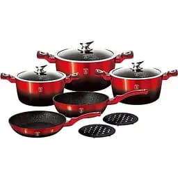 Набір посуду Berlinger Haus Metallic Line Black Burgundy 10 шт. (BH 1631N)