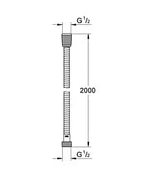 Душовий шланг металевий 2000 Grohe Relexaflex Metal 28140001, Хром - мініатюра 2