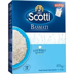 Рис довгозернистий Riso Scotti Басматі 375 г (3 пакетики по 125 г)