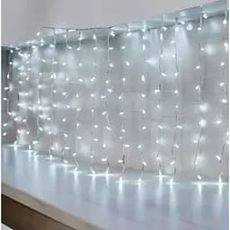 Новогодняя светодиодная гирлянда-штора Роса густая 3x0.7 м с 200 белыми LED лампочками