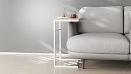 Столик Террі Ferrum-decor 650x440x330 Білий метал ДСП Дуб Сонома 16 мм (FRD-104658) - мініатюра 2