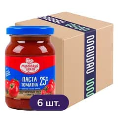 Упаковка томатной пасты Маленький кухар пастеризованная 25% 1.08 кг (180 г х 6 шт.)