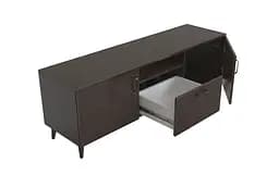 Лестер на конусних ніжках Ferrum-decor 48x139x38 Чорний метал ДСП Венге Магія 16 мм (FRD-106803) - мініатюра 4