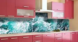 Кухонний фартух Морська піна ПВХ хвилі для декору 60х300 см Море Зелений Happy Pocket Z183545 - мініатюра 3