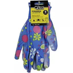 Рукавички для саду та городу Werk поліуретанові 9 сині (WE2158H)