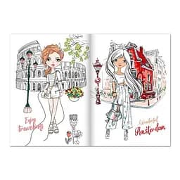 Дитяча розмальовка "Girls Travel" Апельсин РМ-88-01 серія "Dream and Style" - мініатюра 2