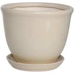 Керамічний горщик Nana Keramiks Глорія 7 л глянець бежевий (gloria-7-beg)