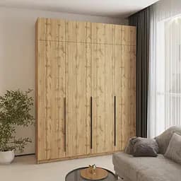 Шафа 4-дверна з антресоллю MebelStar Оскар ДСП BL-B, блок шухляд 200x52x260 см Дуб тахо (MBS-5088)