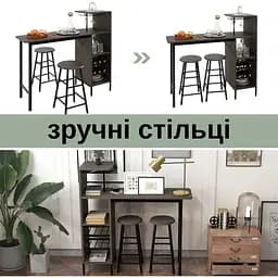 Барний стіл з стільцями Costway Bistro з тримачем винних келихів коричневий - мініатюра 10