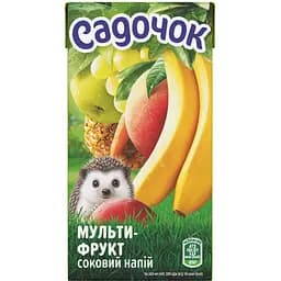Мультифруктовый соковый напиток Садочок с мякотью пастеризованный 0.5 л