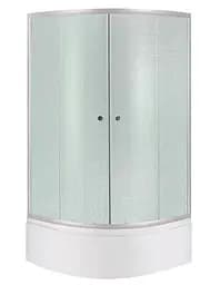 Набор Lidz Душевая кабина Latwa SC90x90.SAT.HIGH.FR полукруглая, стекло Frost 4 мм + Душевой поддон Kapielka ST90x90x41, с панелью
