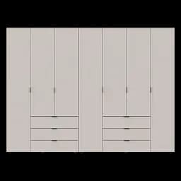 Шкаф для одежды Doros Гелар распашной комплект 3+4 ДСП 271.2х49.5х203.4 Кашемир (80737641)