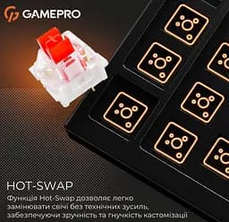 Клавиатура игровая механическая GamePro MK-110-W USB Hot-Swap Outemu Red Switch White-Gray - мініатюра 8