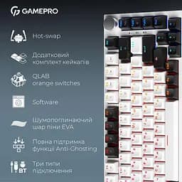 Клавіатура GamePro Asgard Valhalla 75% Exploded QLAB Orange Switches (MK160W Pro) - мініатюра 14