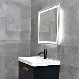 Дзеркало Dusel DE-M0061S1 Silver 75x100 см з годинником, Сірий - мініатюра 9