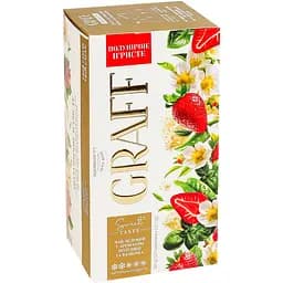 Чай зелений Graff Полуничне ігристе/ Sparkling Strawberry з ароматом полуниці та базиліка 20 шт. x 1.5 г