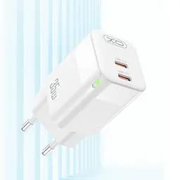 Сетевое зарядное устройство XO CE07EU PD 35W GaN LAMP Display Fast Charger with TYPE-C cable белый