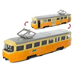 Трамвай, металл, масштаб 1:70, инерционный, 18,5 см (В ассортименте)