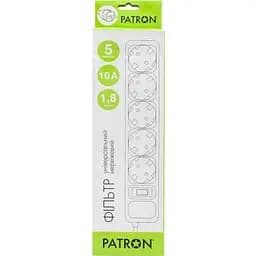 Мережевий фільтр живлення Patron 1.8 m3*1mm2 (SP-1052) 5 розеток BLACK (EXT-PN-SP-1052) - мініатюра 2