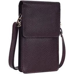 Небольшая женская кожаная сумка для телефона UP2 Fashion баклажан sum0028726