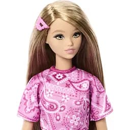 Лялька Barbie Модниця у рожевій сукні з візерунком пейслі (JJN62) - мініатюра 4