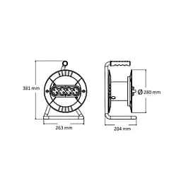 Котушка кабельна Horoz Electric без кабелю, із заземленням - мініатюра 2